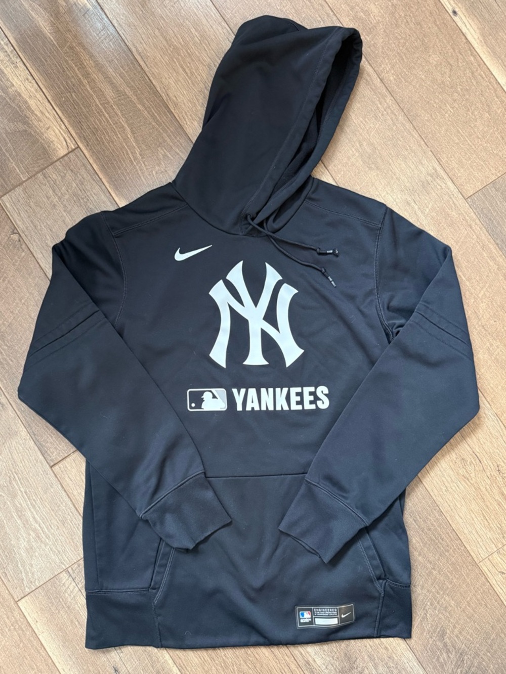 Nike Black Yankees Pullover Hoodie with White Logo